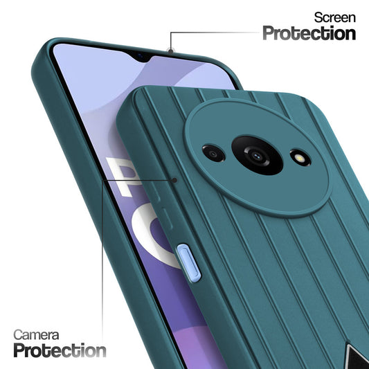 Glossy Matte Line Texture Back Cover for Poco C61