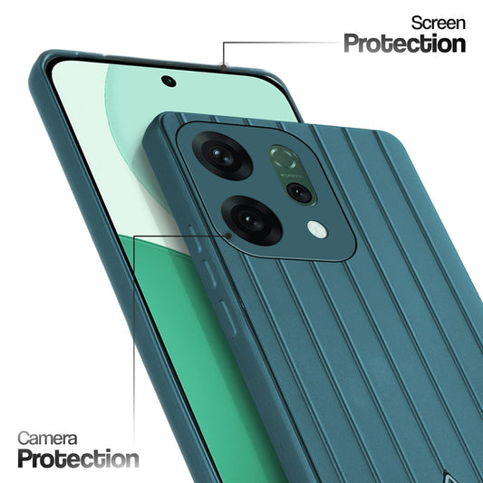 Glossy Matte Line Texture Back Cover for Oppo Reno 14 Pro 5G