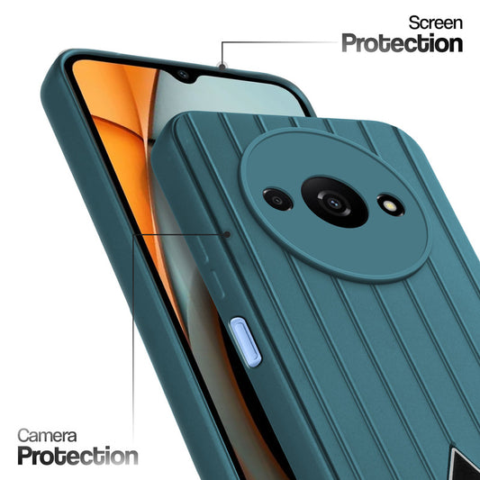 Glossy Matte Line Texture Back Cover for Redmi A3 2024
