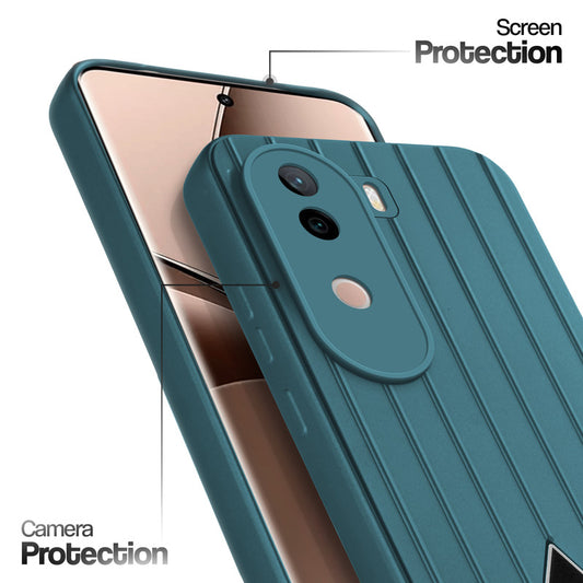 Glossy Matte Line Texture Back Cover for Vivo V40e 5G