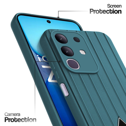 Glossy Matte Line Texture Back Cover for iQOO Z10x 5G