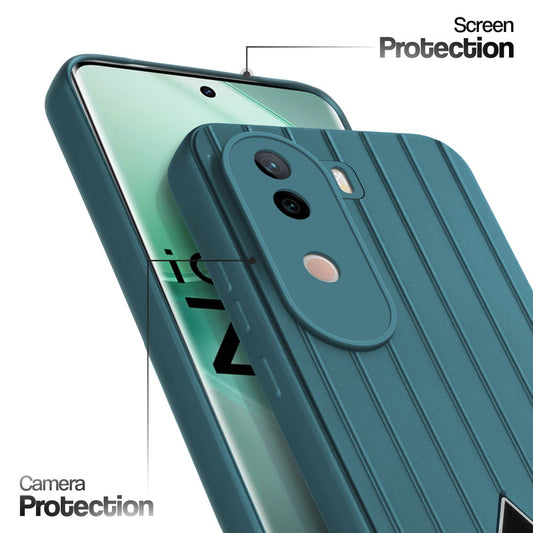 Glossy Matte Line Texture Back Cover for iQOO Z9s 5G