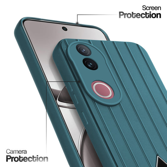 Glossy Matte Line Texture Back Cover for Vivo V50 5G