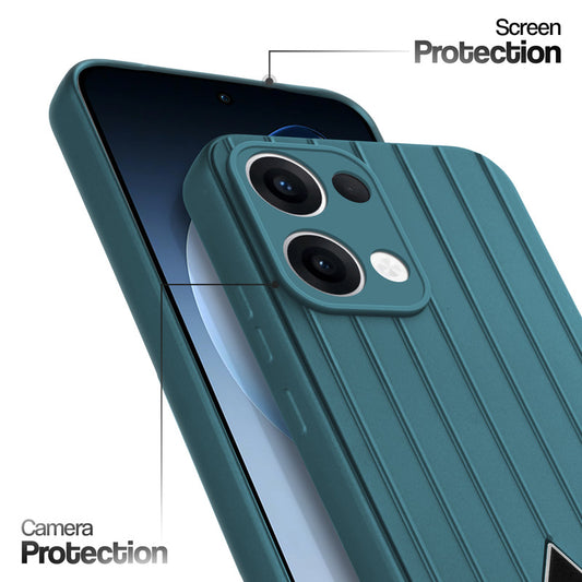 Glossy Matte Line Texture Back Cover for Oppo Reno 13 5G