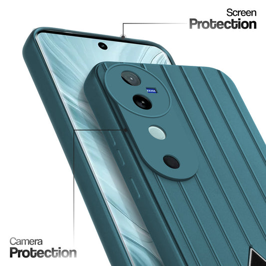 Glossy Matte Line Texture Back Cover for Vivo V40 5G
