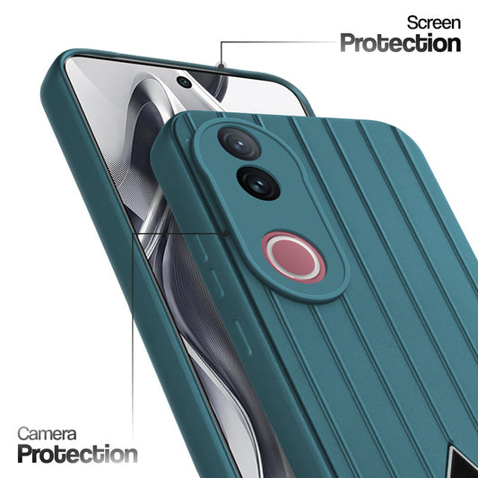 Glossy Matte Line Texture Back Cover for Vivo V50e 5G