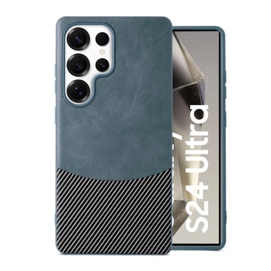 Modern Hybrid PU Leather With Checks Design Back Case For Samsung S24 Ultra 5G with Sophisticated Style
