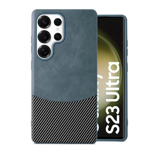 Modern Hybrid PU Leather With Checks Design Back Case For Samsung S23 Ultra 5G with Sophisticated Style