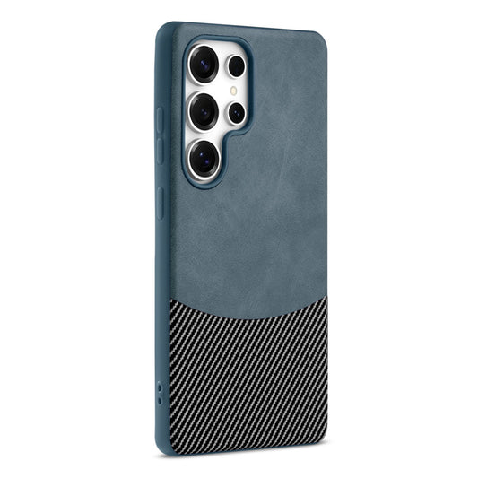 Modern Hybrid PU Leather With Checks Design Back Case For Samsung S24 Ultra 5G with Sophisticated Style
