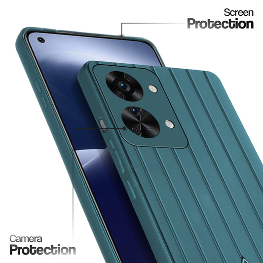 Glossy Matte Line Texture Back Cover for OnePlus Nord 2T 5G