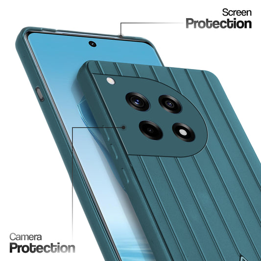 Glossy Matte Line Texture Back Cover for OnePlus 12R 5G
