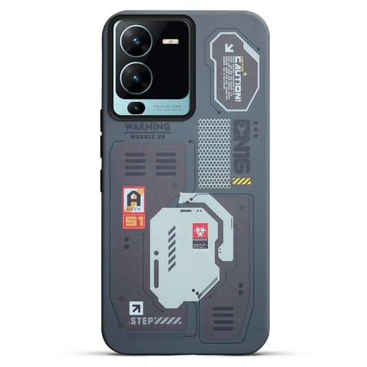 Mechanical Circuit Print Hard Back Cover For Vivo V25 Pro 5G