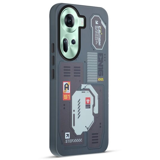 Mechanical Circuit Sector Print Hard Back Cover For Oppo Reno 11 5G