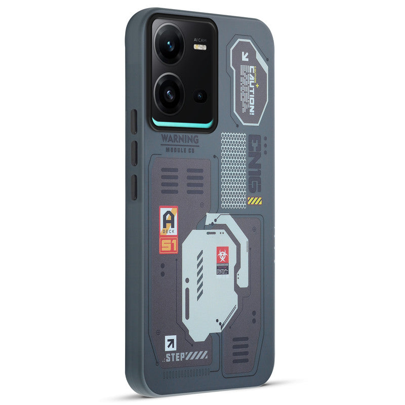 Mechanical Circuit Print Hard Back Cover For Vivo V25 5G