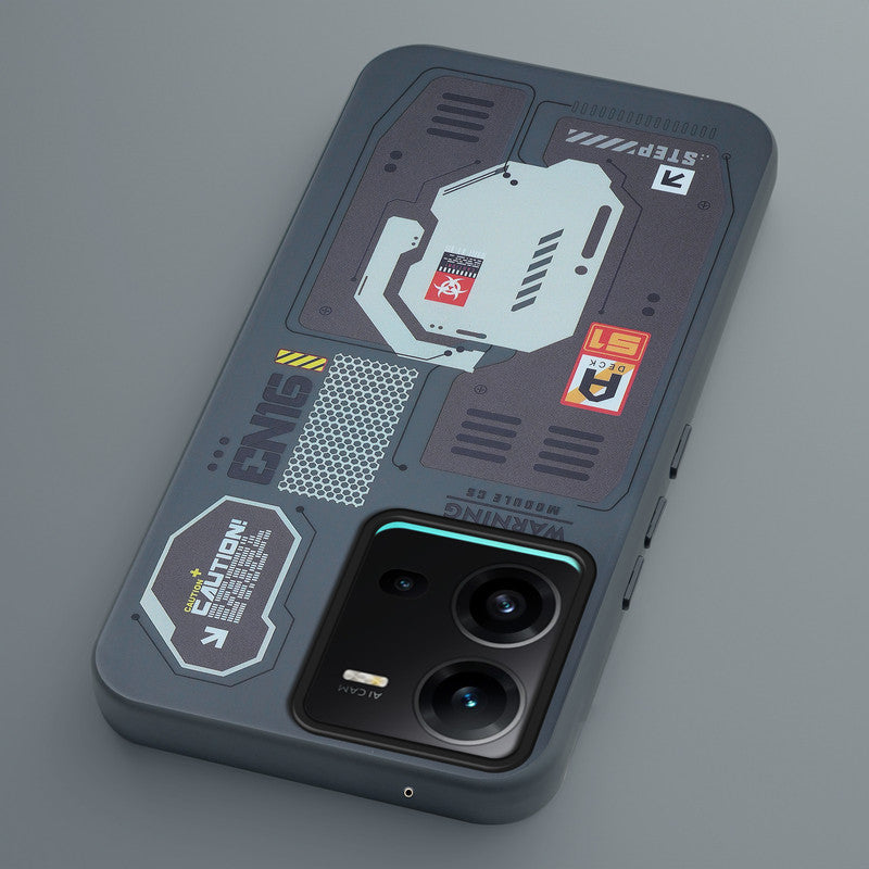 Mechanical Circuit Print Hard Back Cover For Vivo V25 5G