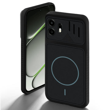 Stone Black back cover for OnePlus N6 5G with camera cut protection and ring design on back side.
