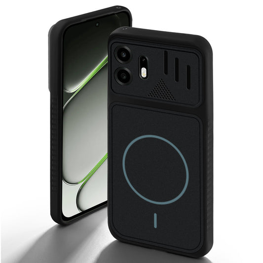 Stone Black back cover for OnePlus N6 5G with camera cut protection and ring design on back side.