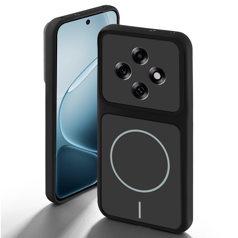 Stone Black back cover for Oppo F31 Pro 5G with camera cut protection and ring design on back side.