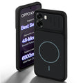Stone Black - Blue Ring back cover for Oppo K14x 5G with camera cut protection and ring design on back side.