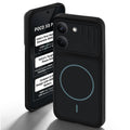 Stone Black back cover for Poco X8 Pro 5G with camera cut protection and ring design on back side.