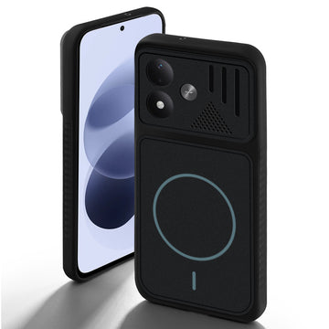 Stone Black back cover for Redmi Note 17 5G with camera cut protection and ring design on back side.