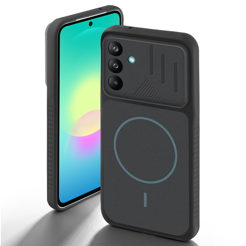Stone Black back cover for Samsung A27 5G with camera cut protection and ring design on back side.