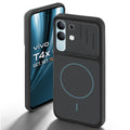 Stone Black back cover for Vivo T4x 5G with camera cut protection and ring design on back side.