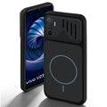 Stone Black back cover for Vivo V23e 5G with camera cut protection and ring design on back side.