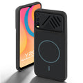 Stone Black back cover for Vivo Y20 with camera cut protection and ring design on back side.