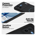 Stone Black phone case for Nothing Phone 4B 5G showing camera safety edges, anti slip side grip and easy press button covers.