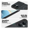 Stone Black phone case for OnePlus Nord CE 3 Lite 5G showing camera safety edges, anti slip side grip and easy press button covers.