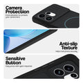 Stone Black phone case for Oppo Reno 16 5G showing camera safety edges, anti slip side grip and easy press button covers.