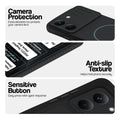 Stone Black phone case for Poco X8 Pro 5G showing camera safety edges, anti slip side grip and easy press button covers.