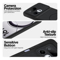 Stone Black phone case for Realme 16T 5G showing camera safety edges, anti slip side grip and easy press button covers.