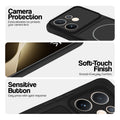 Stone Black phone case for Vivo T4 Pro 5G showing camera safety edges, anti slip side grip and easy press button covers.