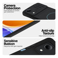 Stone Black phone case for Vivo T5e 5G showing camera safety edges, anti slip side grip and easy press button covers.