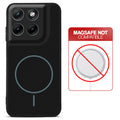 Stone Black back cover for Motorola G37 5G with printed ring pattern and message showing not compatible with MagSafe charging.