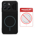 Stone Black back cover for Motorola G37 Power 5G with printed ring pattern and message showing not compatible with MagSafe charging.