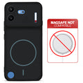 Stone Black back cover for Nothing Phone 4B 5G with printed ring pattern and message showing not compatible with MagSafe charging.