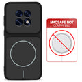 Stone Black back cover for Oppo F31 Pro Plus 5G with printed ring pattern and message showing not compatible with MagSafe charging.
