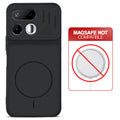 Stone Black back cover for Realme 16T 5G with printed ring pattern and message showing not compatible with MagSafe charging.