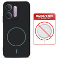 Stone Black - Blue Ring back cover for Redmi 17C 5G with printed ring pattern and message showing not compatible with MagSafe charging.