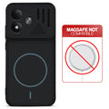 Stone Black back cover for Redmi Note 17 5G with printed ring pattern and message showing not compatible with MagSafe charging.