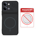 Stone Black back cover for Vivo T5 Lite 5G with printed ring pattern and message showing not compatible with MagSafe charging.