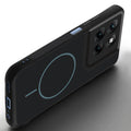 Angled view of Stone Black mobile case for Motorola G37 5G with proper charging port cutout, speaker holes and strong corner protection.
