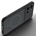 Angled view of Stone Black mobile case for OnePlus Nord 6 5G with proper charging port cutout, speaker holes and strong corner protection.
