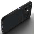 Angled view of Stone Black mobile case for Oppo A6C 4G with proper charging port cutout, speaker holes and strong corner protection.