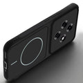 Angled view of Stone Black mobile case for Oppo F31 Pro 5G with proper charging port cutout, speaker holes and strong corner protection.
