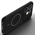Angled view of Stone Black mobile case for Vivo T4 Pro 5G with proper charging port cutout, speaker holes and strong corner protection.