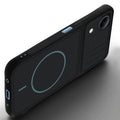 Angled view of Stone Black mobile case for Vivo T5e 5G with proper charging port cutout, speaker holes and strong corner protection.